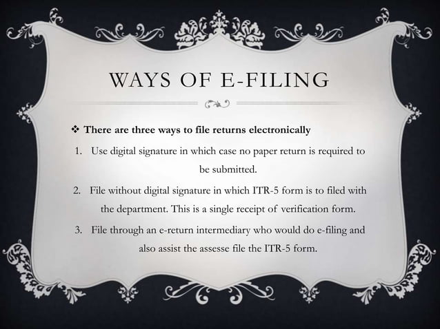 Presentation on E filing process | PPTX