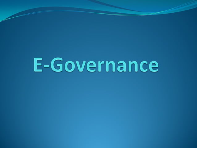 E Governance Pdf