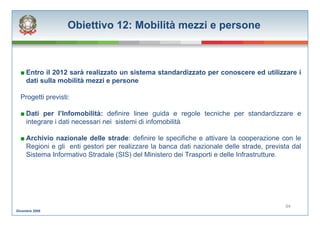 Obiettivo 12: Mobilità mezzi e persone



  ■ Entro il 2012 sarà realizzato un sistema standardizzato per conoscere ed uti...
