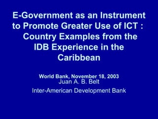 E gov  ict world bank nov. 13 2003