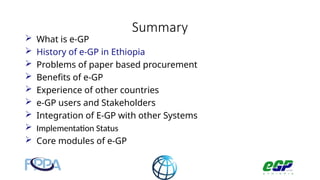 Egp System.pdf e-GP Ethiopia presentation presentation V1.pptx