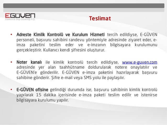 E-GÜVEN E-imza Sunumu