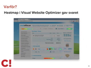 82
Varför?
Heatmap i Visual Website Optimizer gav svaret
 