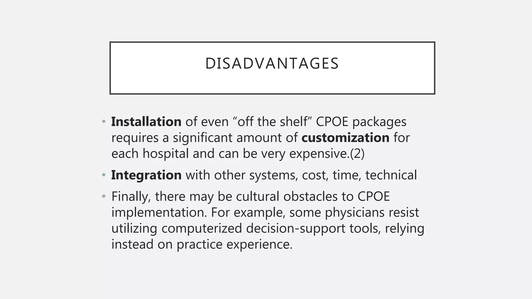 Computerized physician order entry (CPOE) | PPTX