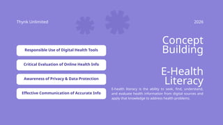 Developing E-Health Literacy Skills for Responsible Digital Health Use ...