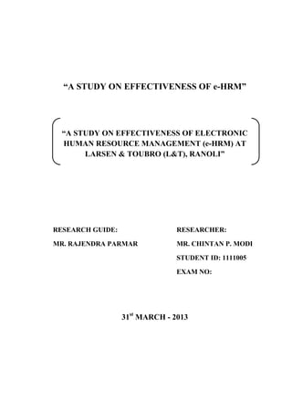 Hrm Dissertation Topics Examples e-HRM dissertation Final chintan.pdf