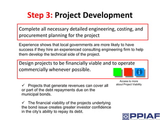 Step 3: Project Development
Complete all necessary detailed engineering, costing, and
procurement planning for the project...