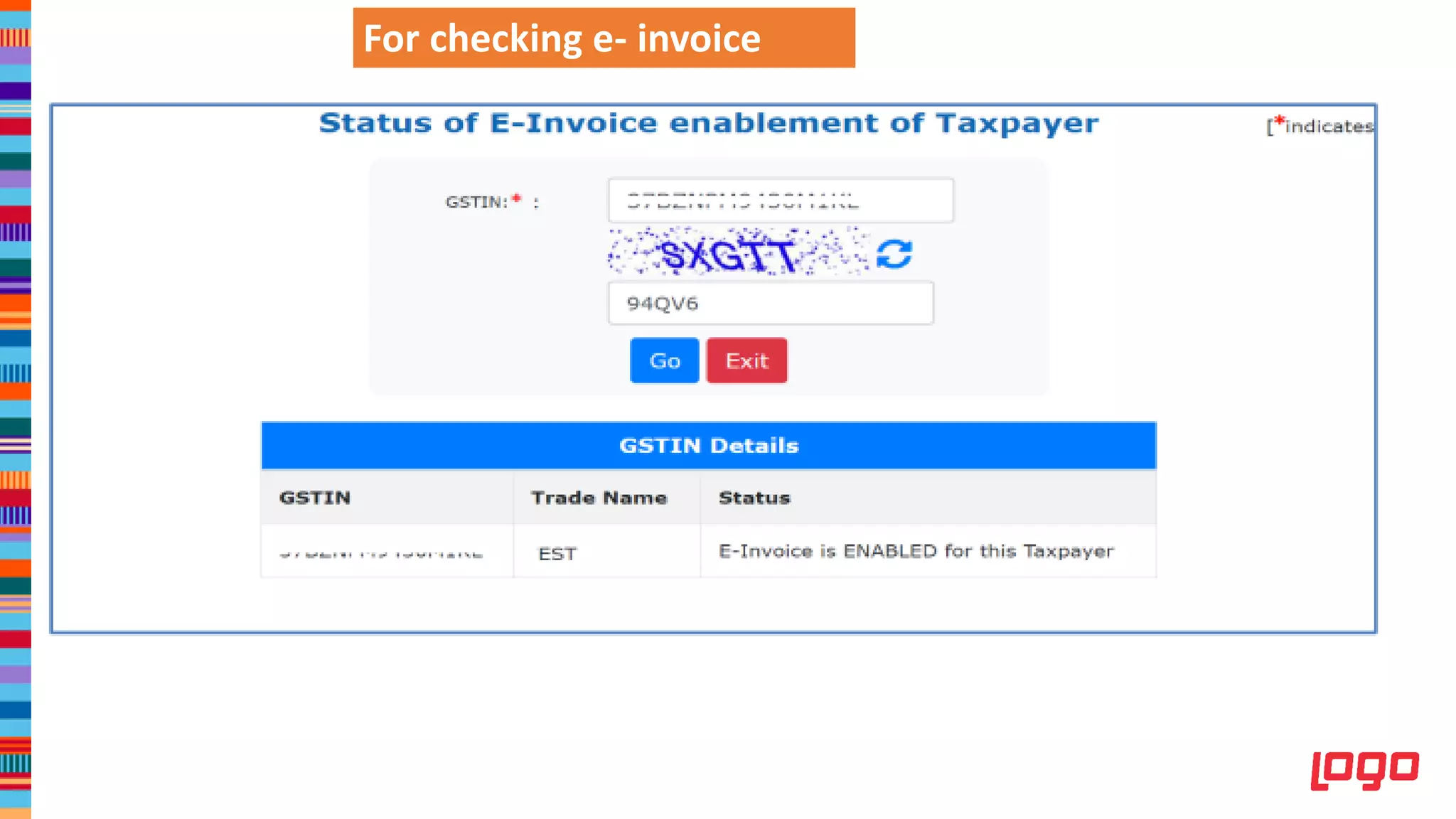 For checking e- invoice
 
