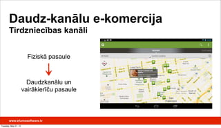 Fiziskā pasaule
Daudzkanālu un
vairākierīču pasaule
Daudz-kanālu e-komercija
Tirdzniecības kanāli
www.efumosoftware.lv
Tuesday, May 21, 13
 