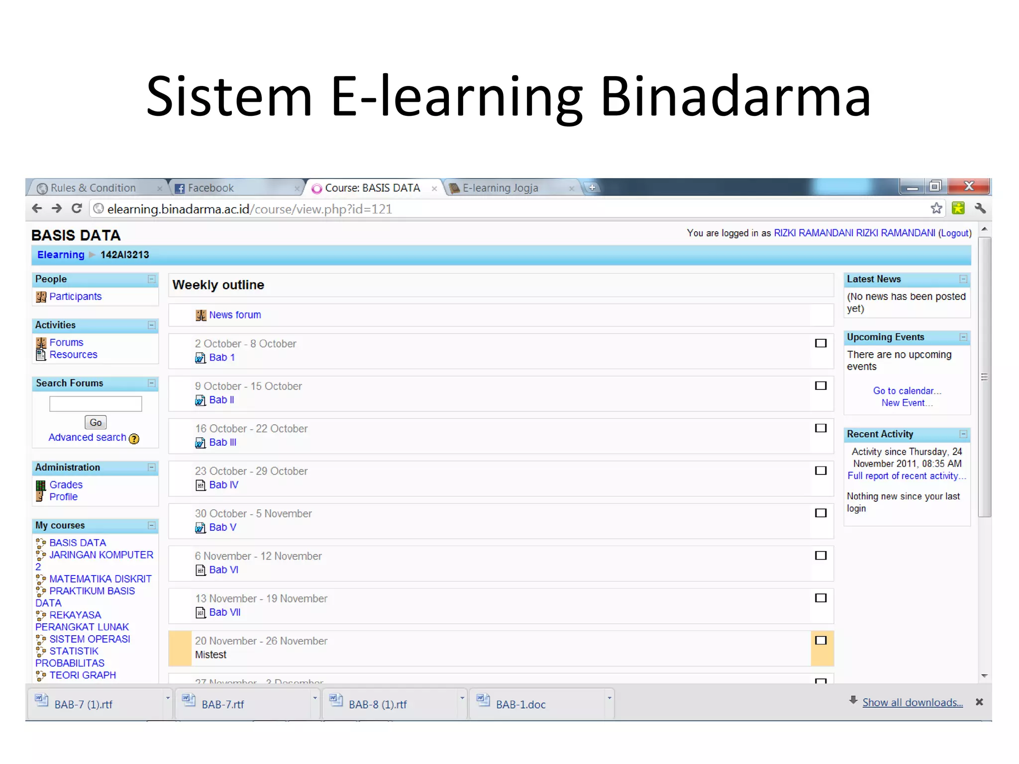 Sistem E-learning Binadarma 