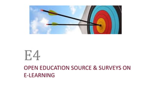 Caveats
Caveats
E4
OPEN EDUCATION SOURCE & SURVEYS ON
E-LEARNING
 