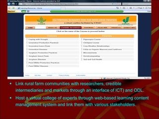 E learning for Agriculture and Rural Development | PPT