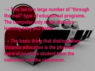 E-learning : concept, modes, characteristics and benefits