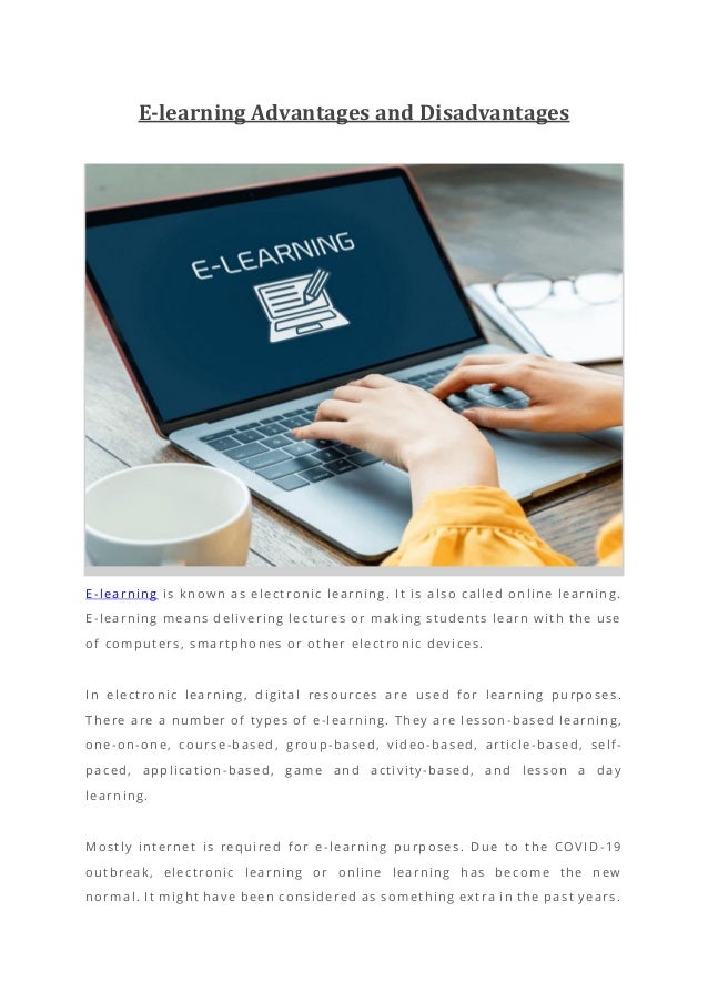 E learning advantages and disadvantages | PDF