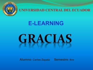 E-LEARNING
Alumno: Carlos Zapata Semestre: 8vo
 