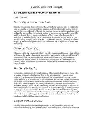 E-Learning Concepts and Techniques


1.4 E-Learning and the Corporate World
Cedrick Osavandi

E-Learning makes Business Se...