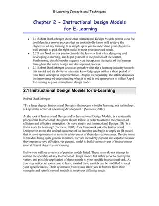 E-Learning Concepts and Techniques


        Chapter 2 - Instructional Design Models
                    for E-Learning

 ...