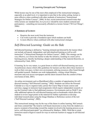 E learning concepts and techniques