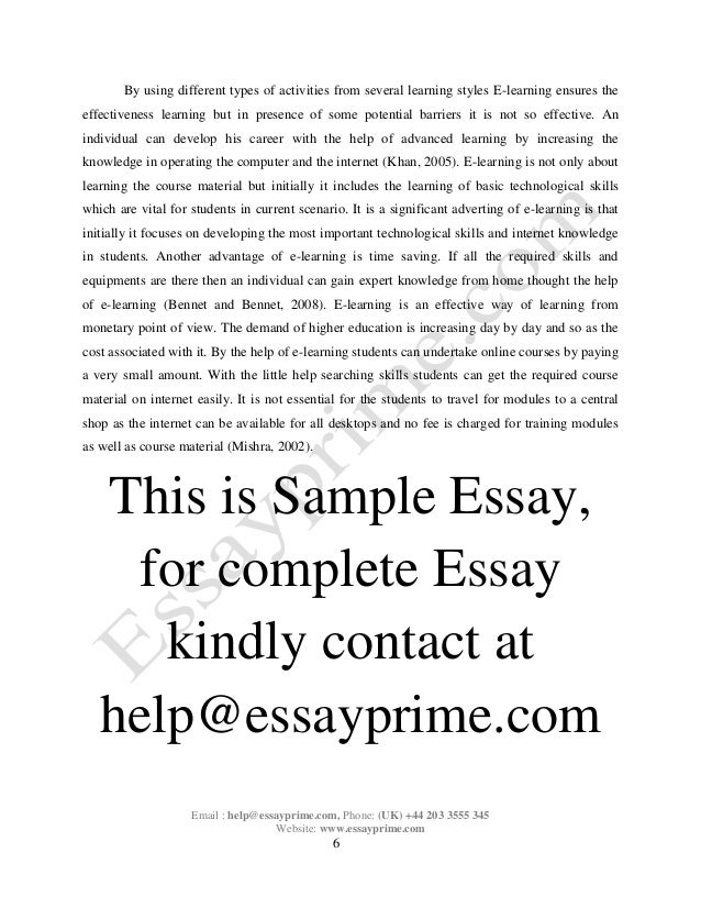 e learning definition essay