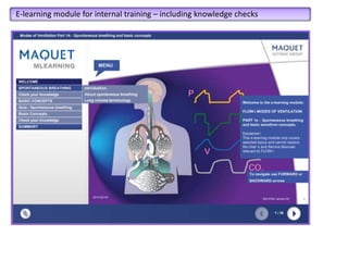 E-learning module for internal training – including knowledge checks
 