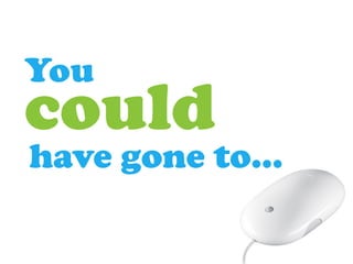 You
could
have gone to…
 