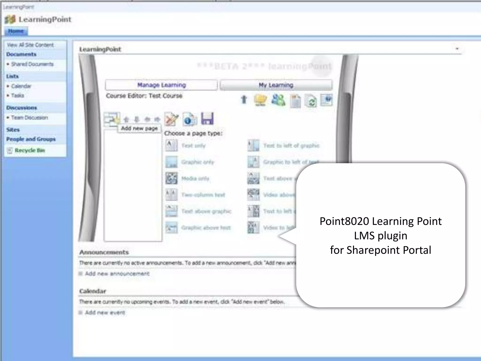 Point8020 Learning Point LMS plugin for Sharepoint Portal