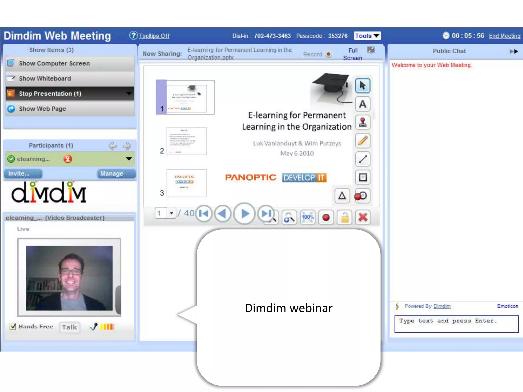 Dimdim webinar