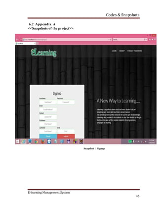 E learning full report | PDF