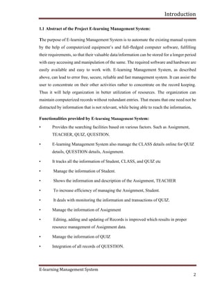 E learning full report | PDF