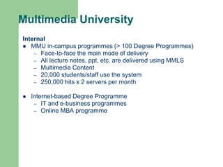 E-learning Initiative for the Government sectorE-learning initiatives for the government sector to be spearheaded by INTANEstablishment of the National Steering Committee for e-learning in public sectorImplementation (2006)Platform and Content to conform to SCORMMany government-based tender and specification support SCROME.g. MHE, INTAN, MOE, etc