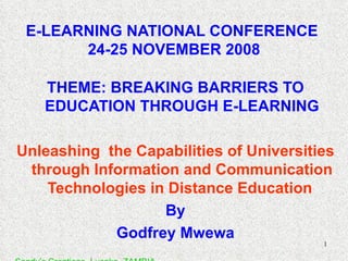 E-LEARNING NATIONAL CONFERENCE  24-25 NOVEMBER 2008 ,[object Object],[object Object],[object Object],[object Object],[object Object]