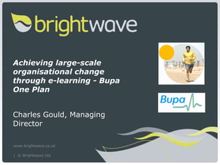 Achieving large-scale organisational change through e - learning - Bupa One Plan   Charles Gould, Managing Director |  © Brightwave Ltd.   www.brightwave.co.uk 