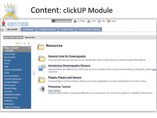 Content: clickUP Module
 
