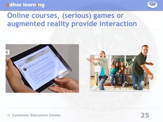 Online courses, (serious) games or
augmented reality provide interaction




 Customer Education Center              25
 