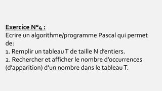 Cours Algorithme: Tableau | PPSX
