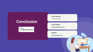 Conclusion
Phone Number
+1 503 575 7893
Email Address
contact@ibrinfotech.com
Website
www.ibrinfotech.com
 