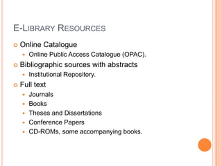 e-library at the Kenyatta University | PPTX