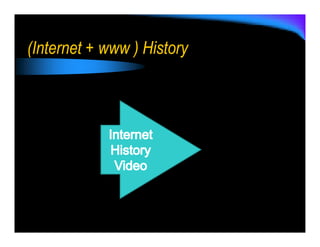 (Internet + www ) History
 
