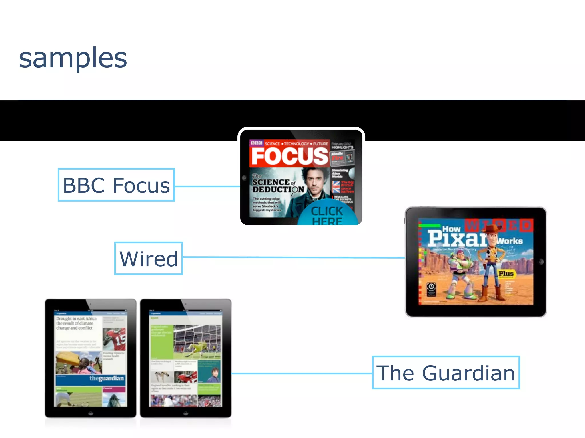 samples



  BBC Focus


      Wired




              The Guardian
 