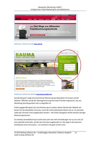 Newsletter-Marketing in KMU?
                        Erfolgreiches E-Mail-Marketing für den Mittelstand




Abbildung 5: W...