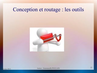 février 2013 Auteur : Emmanuelle POULAIN
22
22
Conception et routage : les outils
 