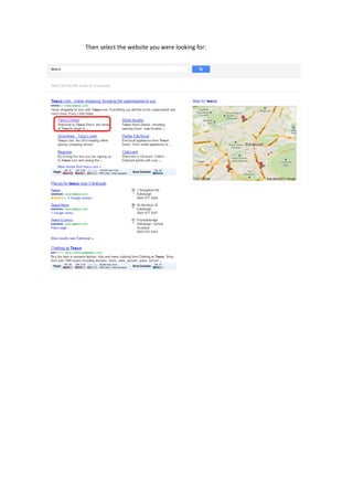 Then select the website you were looking for:
 