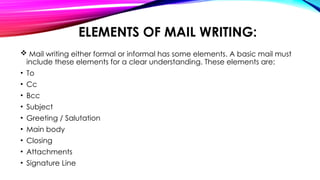 E-Mail Writing.pptx...................... | PPTX
