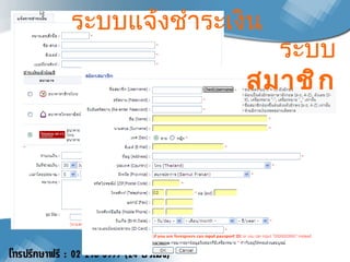 ระบบแจ้งชำระเงิน ระบบ สมาชิก 