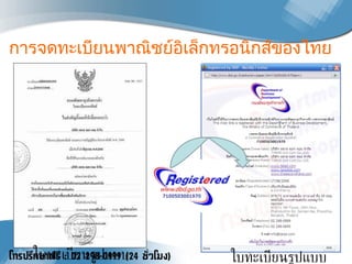 การจดทะเบียนพาณิชย์อิเล็กทรอนิกส์ของไทย ใบทะเบียนรูปแบบเอกสารกระดาษ ใบทะเบียนรูปแบบดิจิตอล 