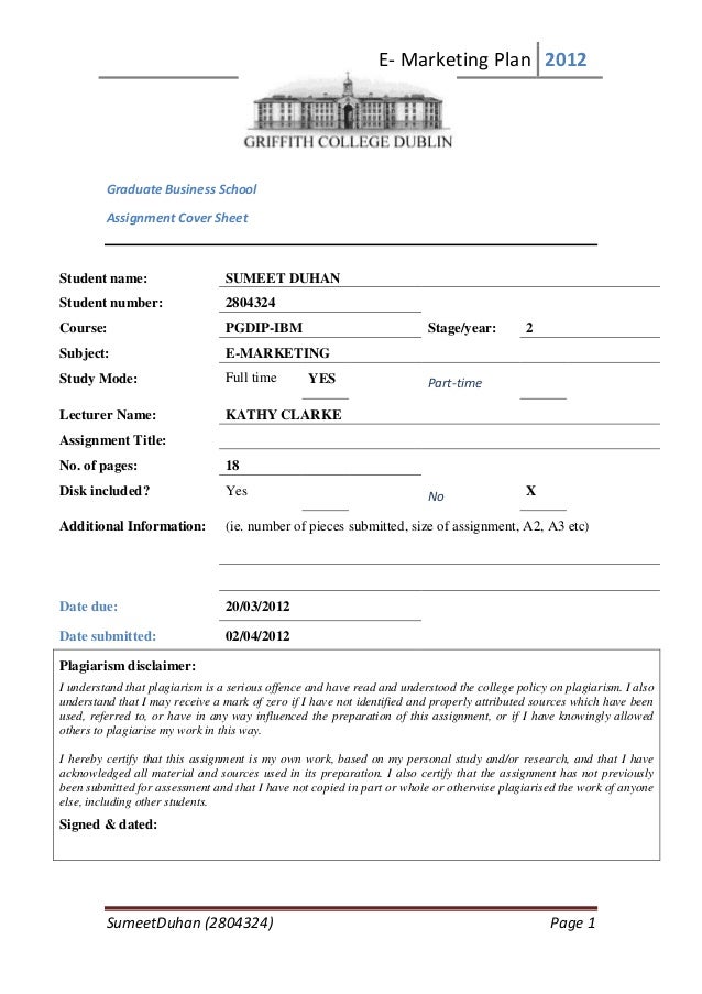 Assignment on e marketing