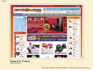 Slide 8.45
David Chaffey, E-Business & E-Commerce Management, 5th Edition, © Marketing Insights Limited 2012
Figure 8.13 Firebox
Source: www.firebox.com
 