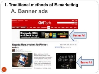 A. Banner ads
1. Traditional methods of E-marketing
23
 