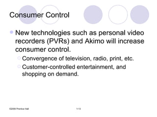 Consumer Control Example E Marketing Ch1 Convergence | PPT | Internet | Computing