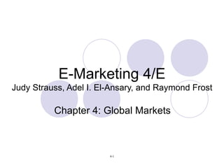 E-Marketing 4/E Judy Strauss, Adel I. El-Ansary, and Raymond Frost Chapter 4: Global Markets 